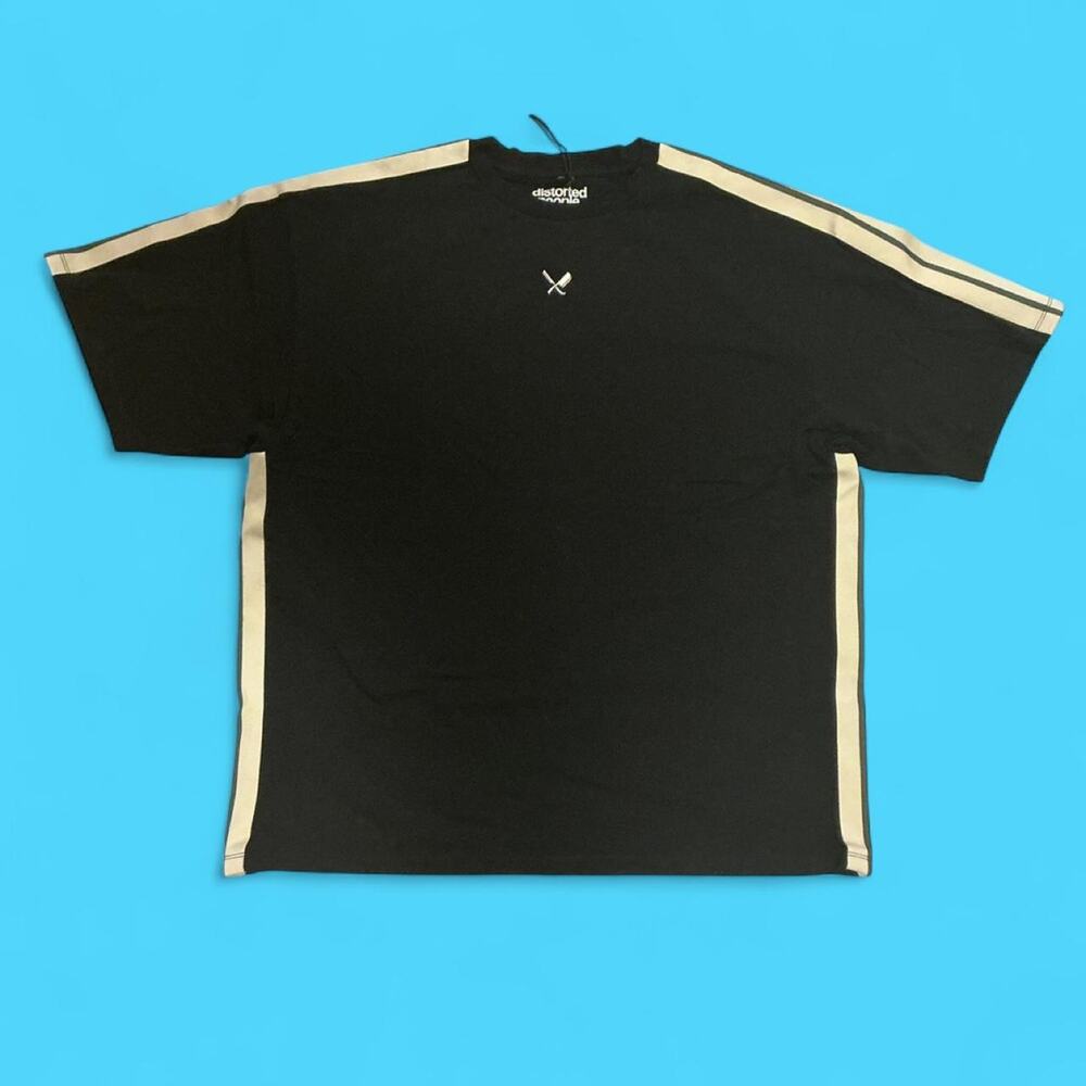 Distorted people stripe heavy oversized tee